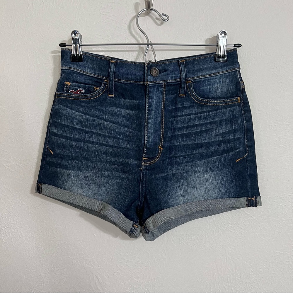 Hollister Dark Indigo High Waist Denim Shorts